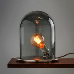 Ebb & Flow Glow in Dome Table Lamp, Smoke/ Steel